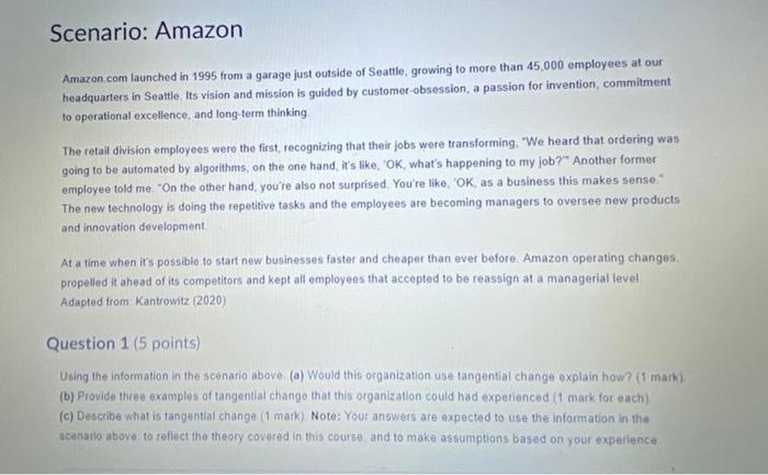 This is the scenerio Question 2 (5 points) Using