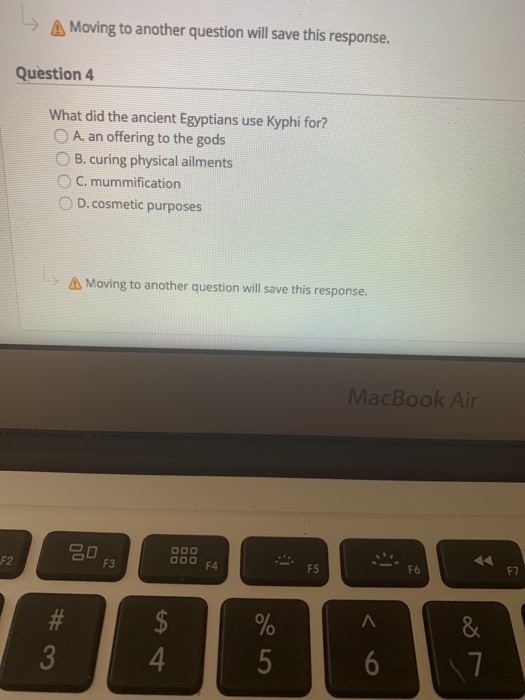 Moving to another question will save this