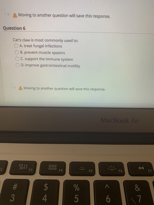 Moving to another question will save this