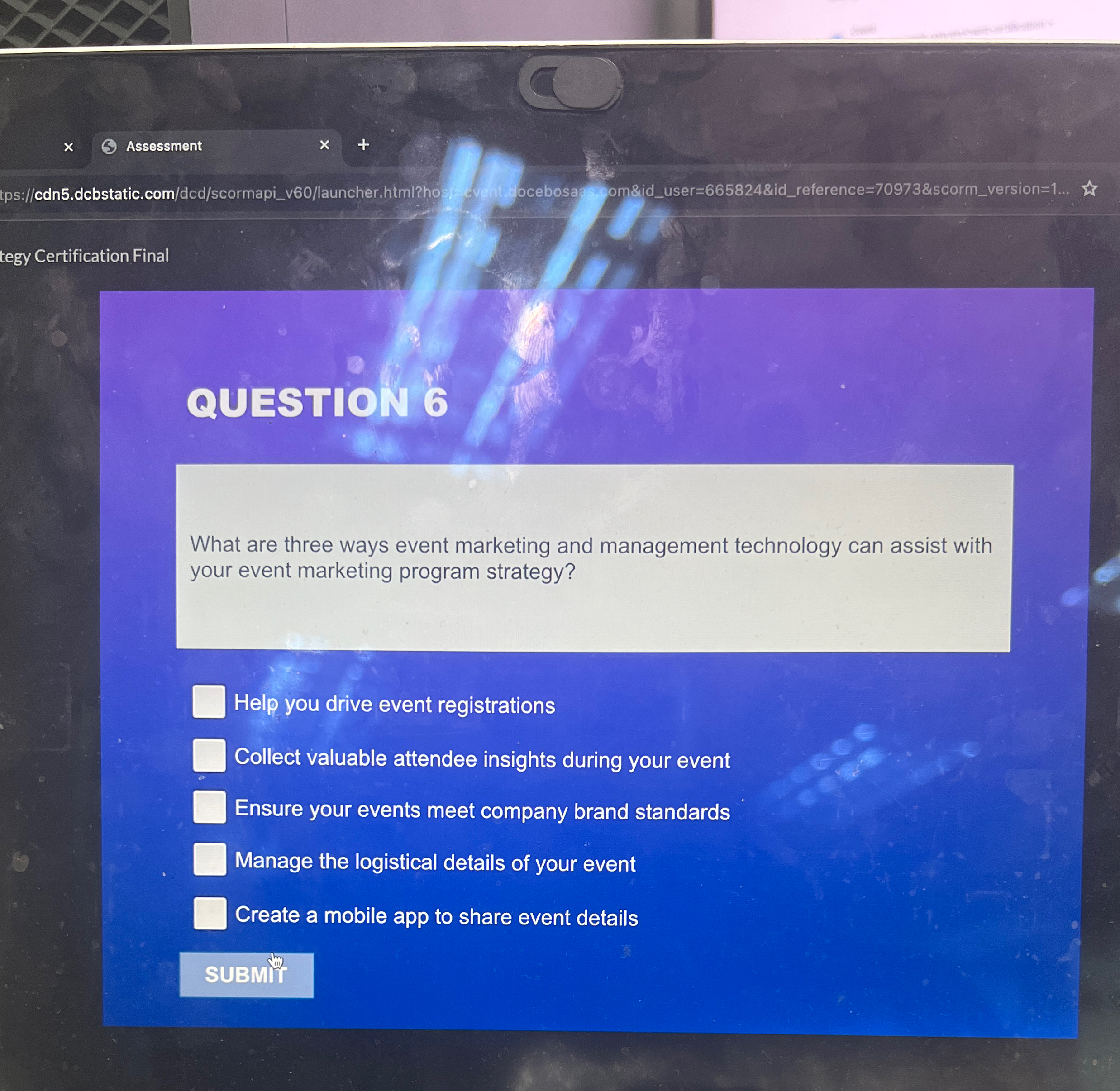Assessment tegy Certification Final QUESTION 6