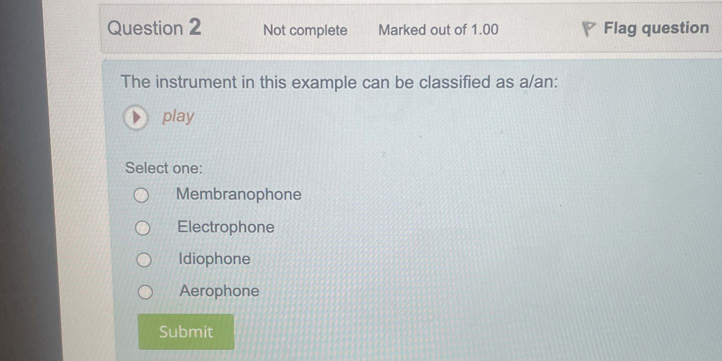 The instrument in this example can be classified