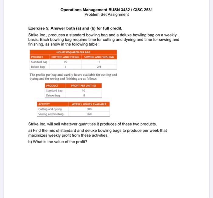 Operations Management BUSN 3432 / CISC 2531