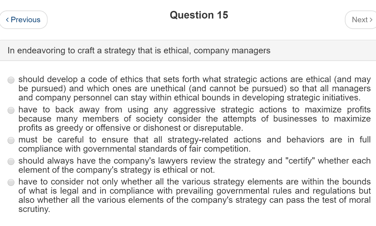 Question 13 < Previous Next > A company's