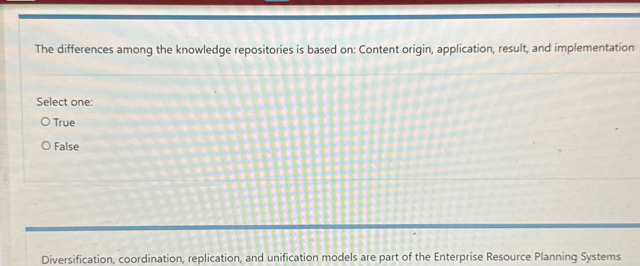 The differences among the knowledge repositories