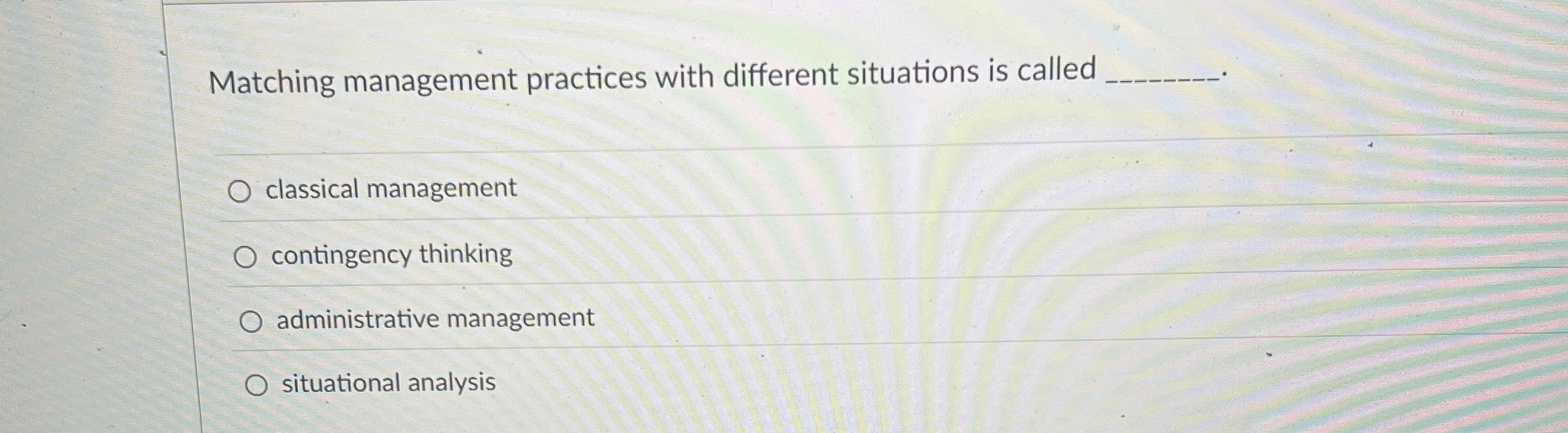 Matching management practices with different