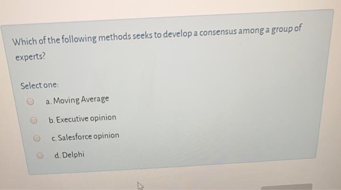 Which of the following methods seeks to develop a