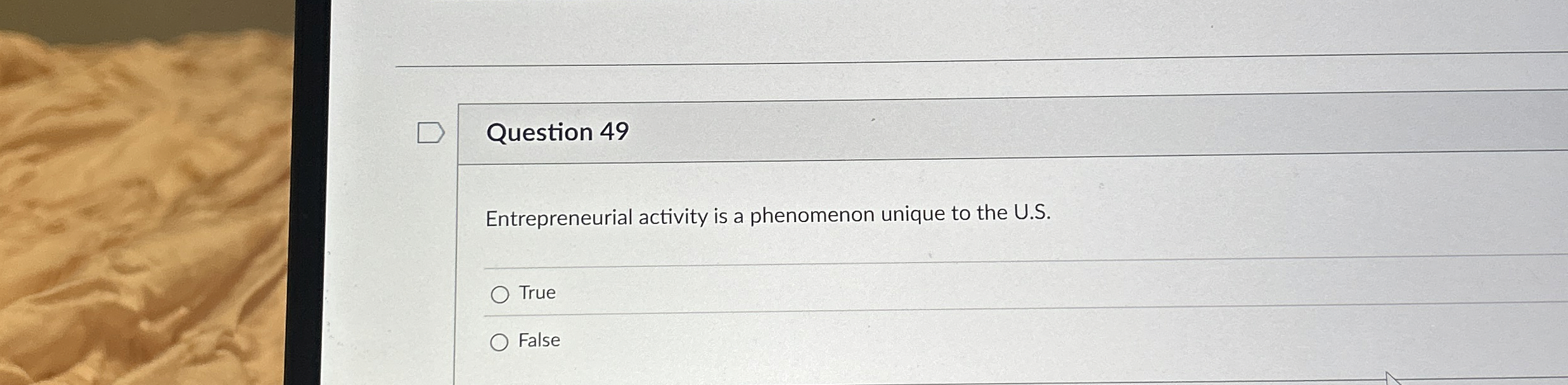 Question 4 9 Entrepreneurial activity is a