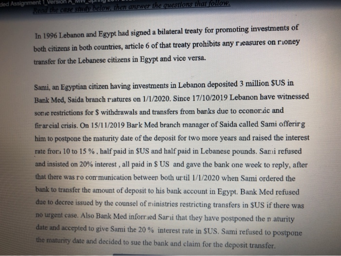 ded Assignment Version A MV Spicy LUI Read the