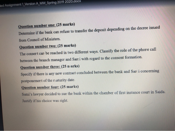 ded Assignment Version A MV Spicy LUI Read the