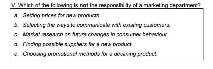 V. Which of the following is not the