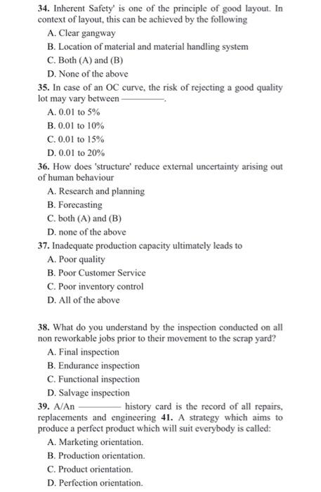 34. Inherent Safety' is one of the principle of