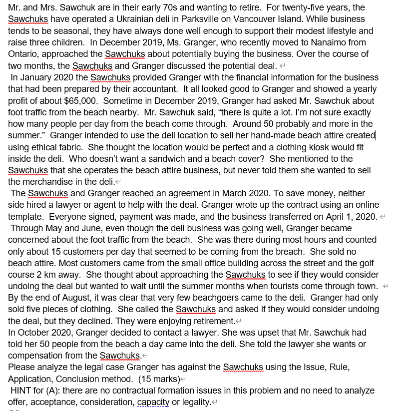 Mr. and Mrs. Sawchuk are in their early 70s and