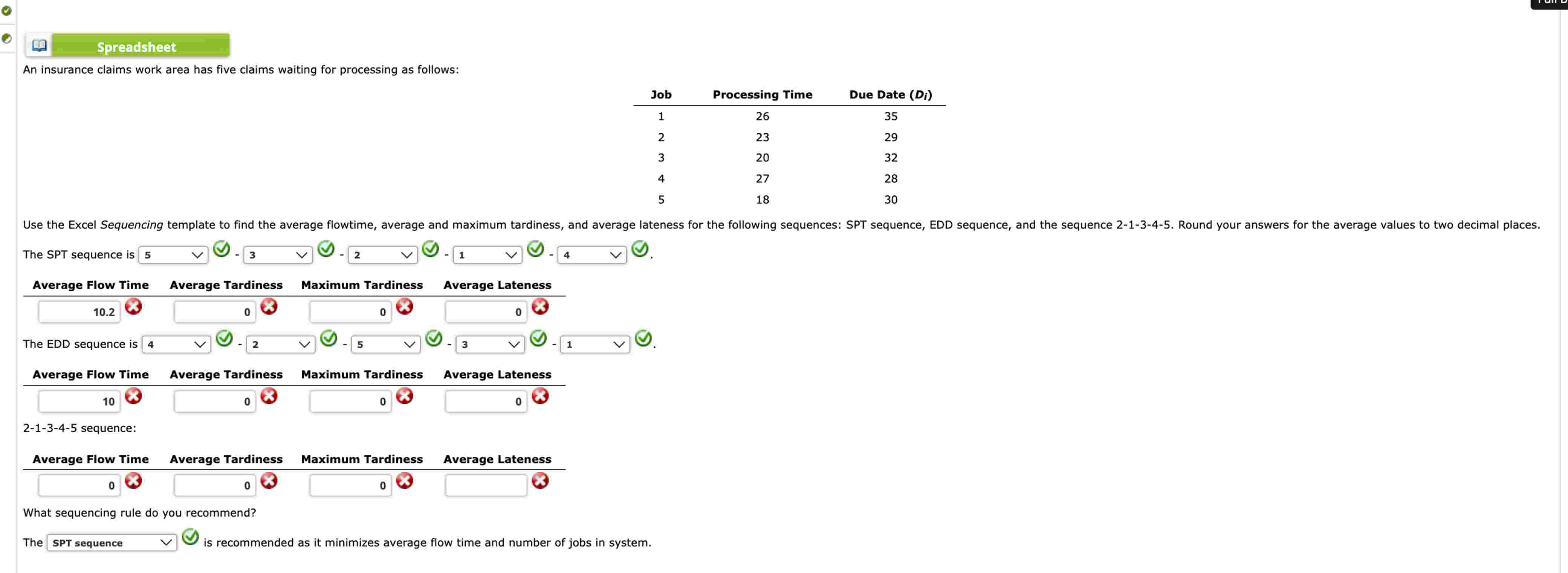 An insurance claims work area has five claims