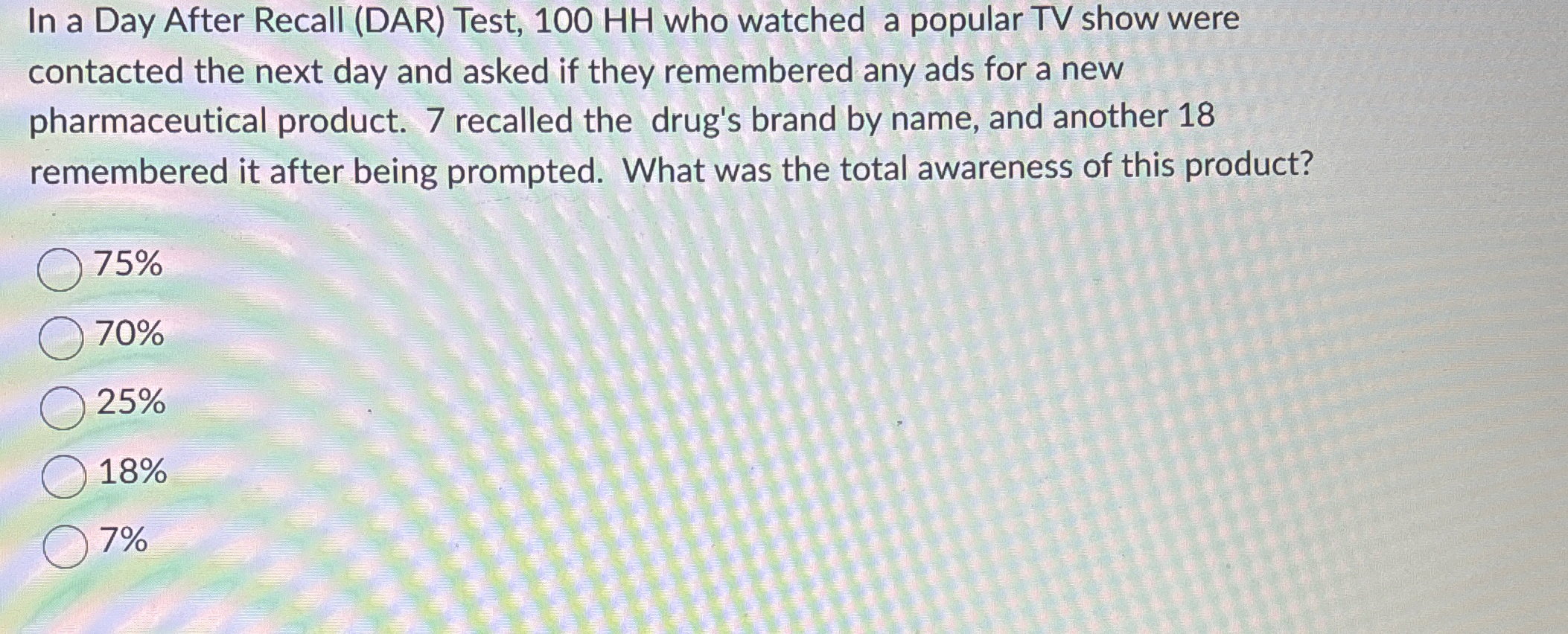 In a Day After Recall ( DAR ) Test, 1 0 0 HH who