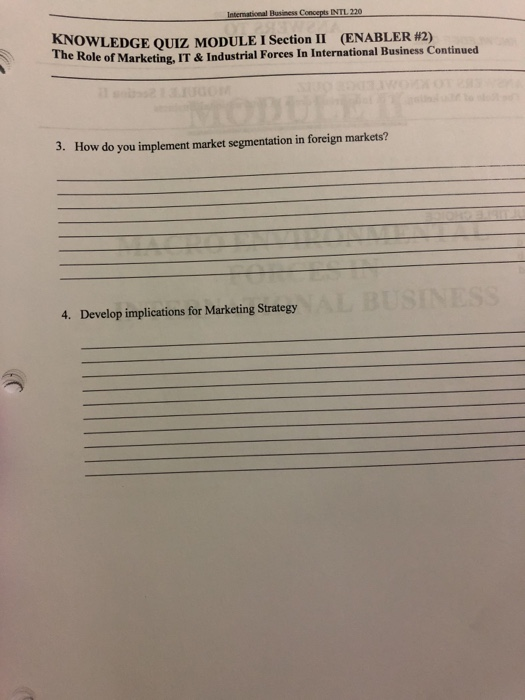 SHORT ANSWER Send in to your tutor for marking 1.
