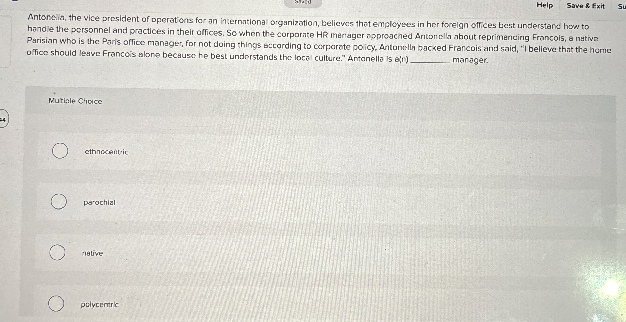 Saved Help Save & Exit Su Antonella, the vice