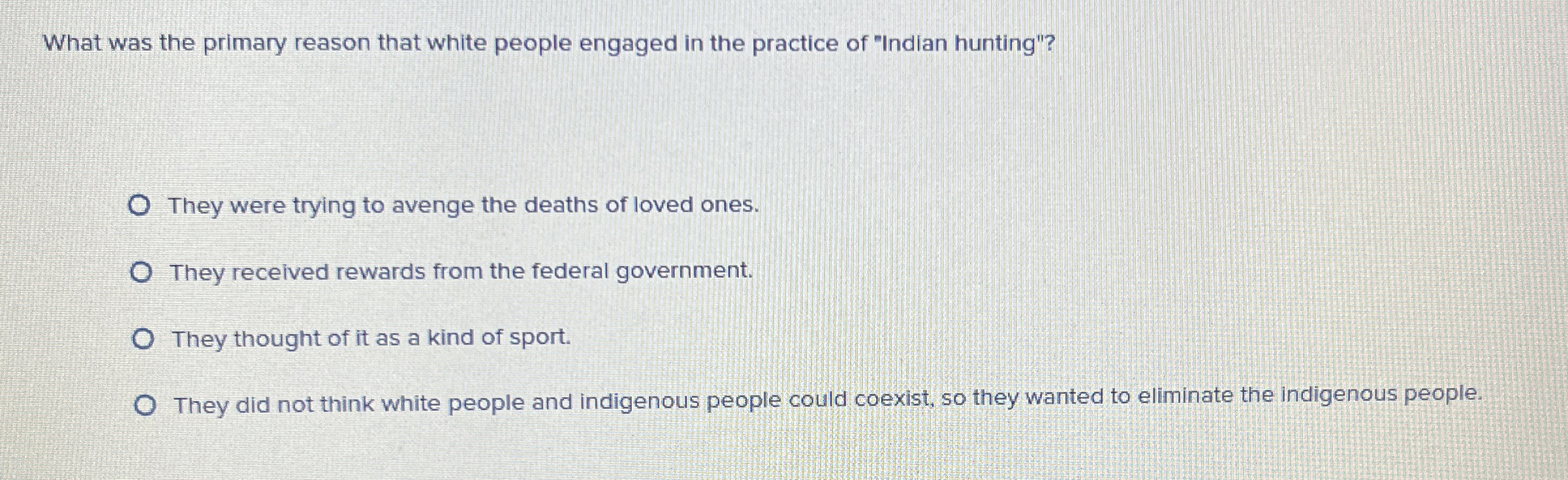 What was the primary reason that white people