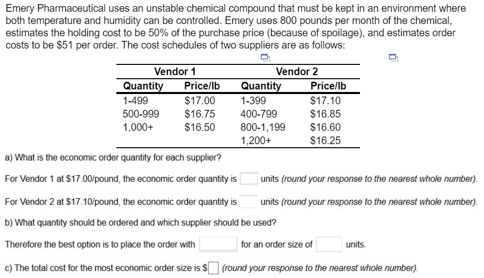 Emery Pharmaceutical uses an unstable chemical