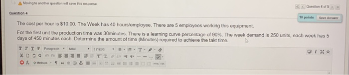 Moving to another question will save this