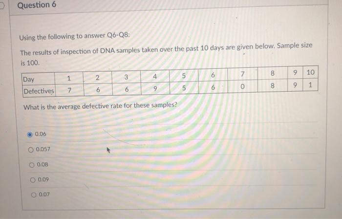 Question 7 1 pts Using the information in Q6,