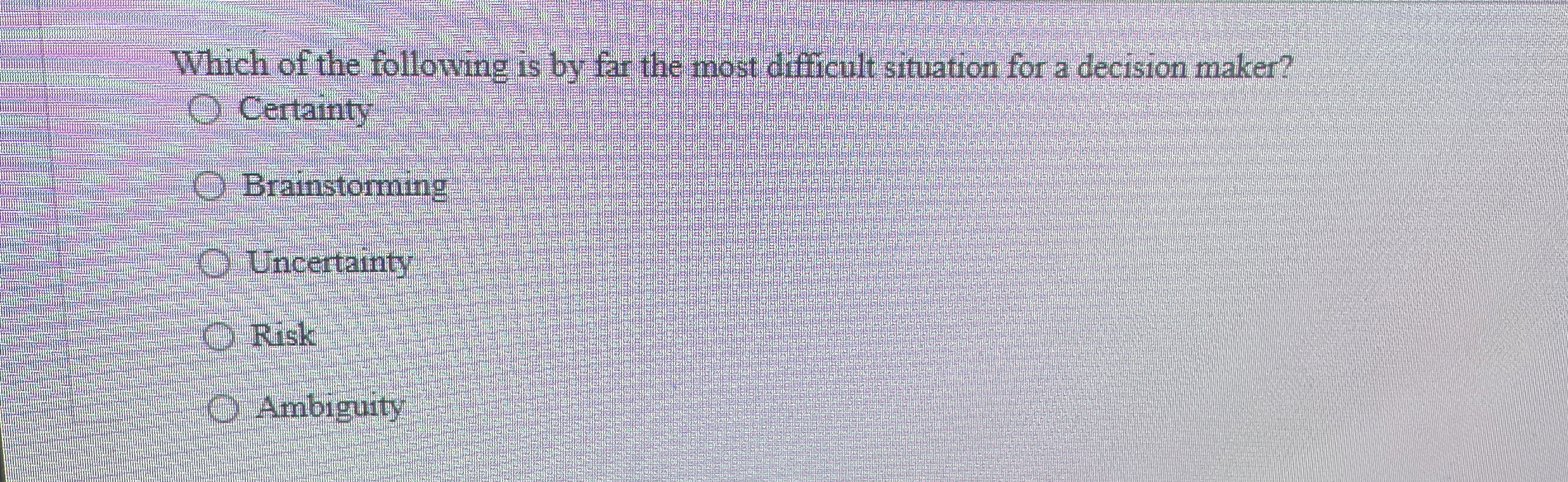 Which of the following is by far the most