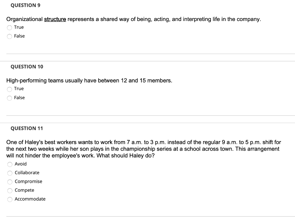 QUESTIONS Organizational structure represents a