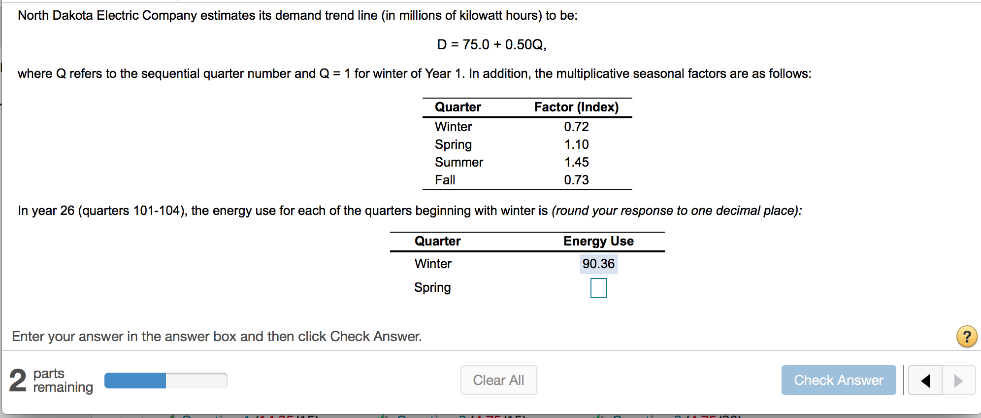 North Dakota Electric Company estimates its