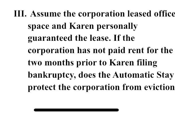 please answer question III of number 4 4. Karen,