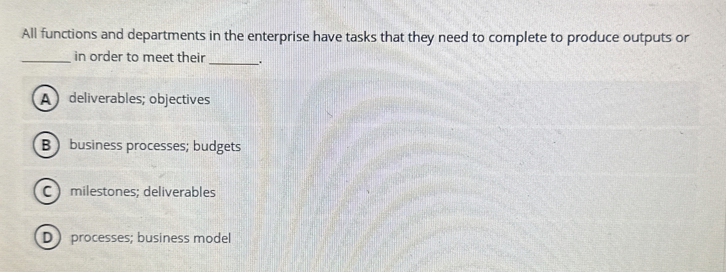 All functions and departments in the enterprise