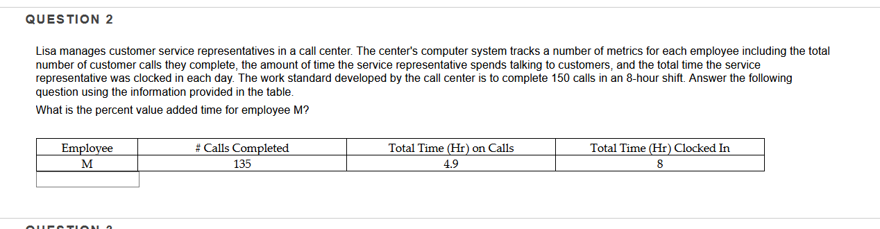 Please answer for me! thank you! QUESTION 2 Lisa