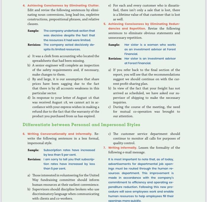 4. Achieving Conciseness by Eliminating Clutter.