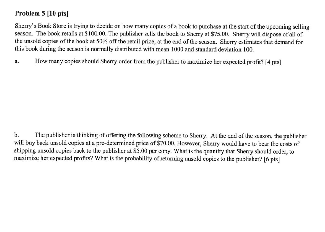 b . The publisher is thinking of offering the