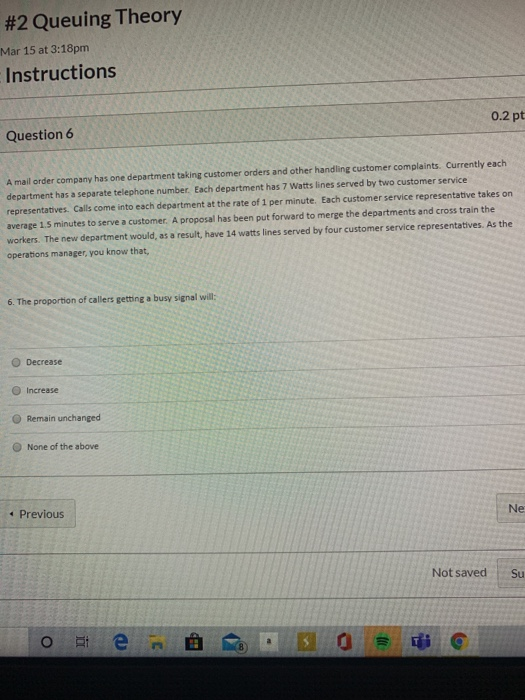 #2 Queuing Theory Mar 15 at 3:18pm Instructions