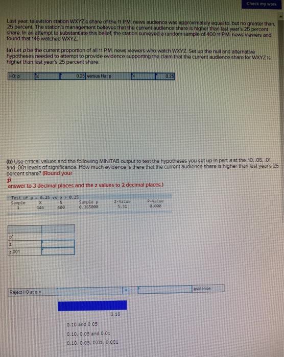 Check my work Last year, television station