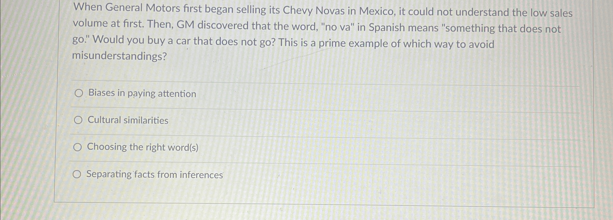 When General Motors first began selling its Chevy