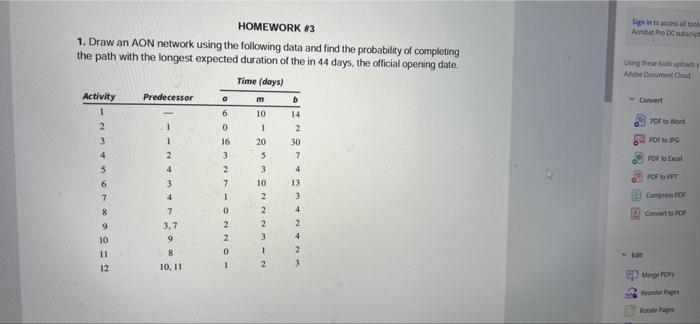 Sign in to access to Acrobat Pro DC HOMEWORK #3