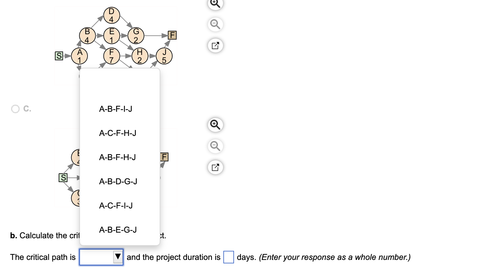 Consider the following data for a project to