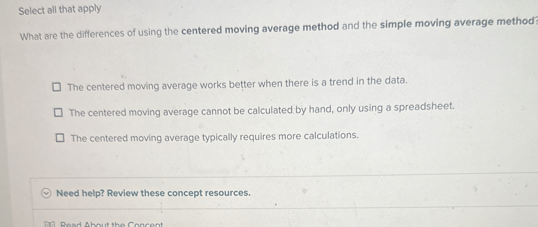 Select all that apply What are the differences of
