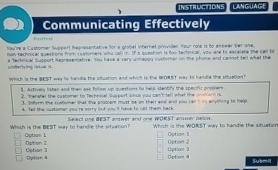 INSTRUCTIONS Communicating Effectively Ponltest