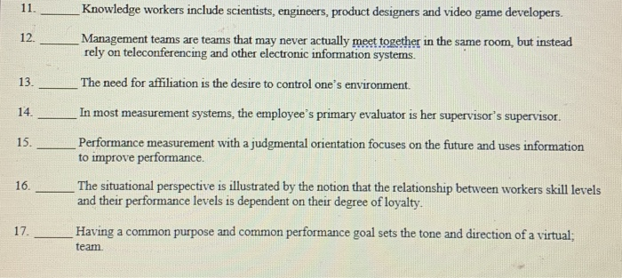 true/false 11._ Knowledge workers include