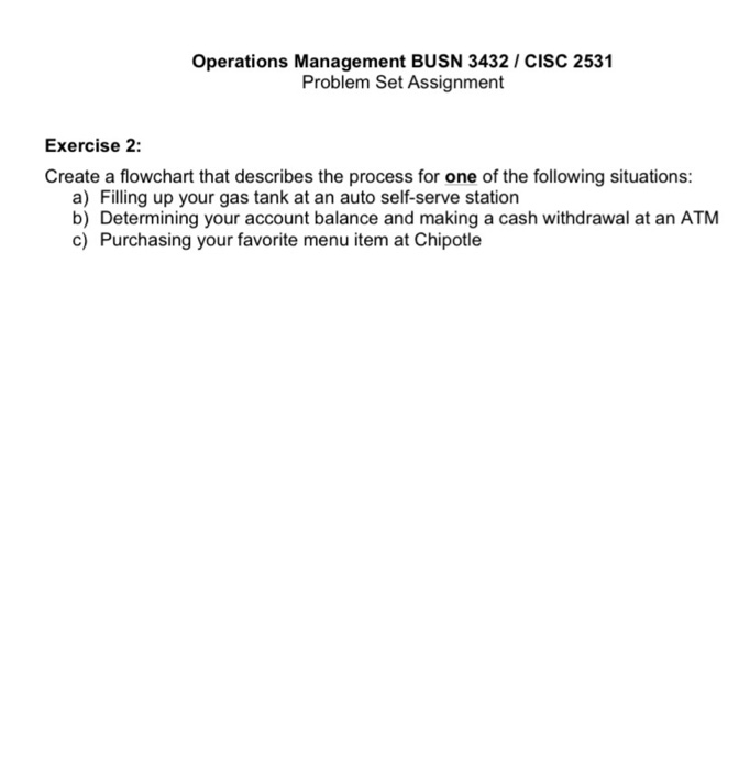 Operations Management BUSN 3432 / CISC 2531