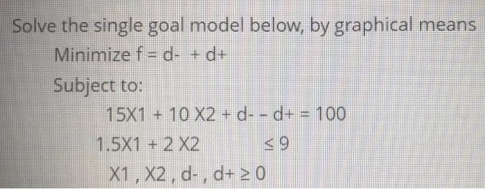 Complete answer please Solve the single goal