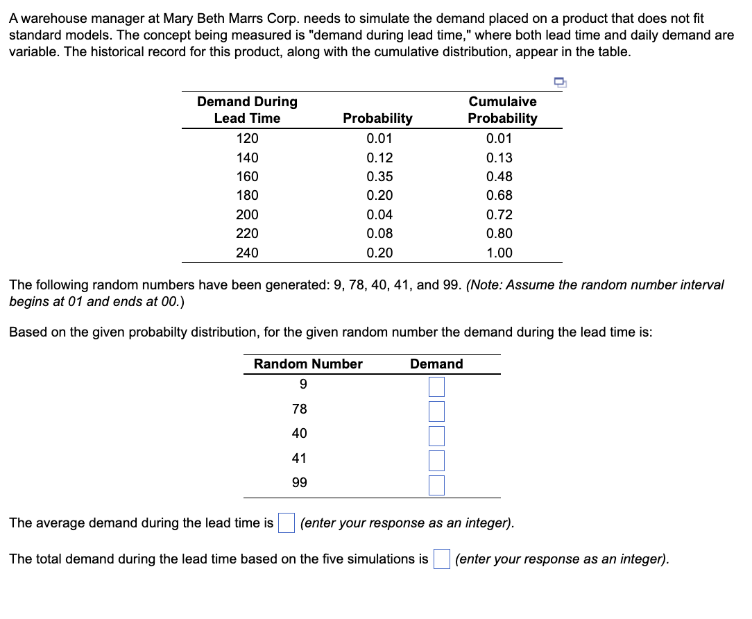 A warehouse manager at Mary Beth Marrs Corp.
