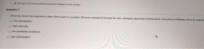 Moving to the next question prevents changes to