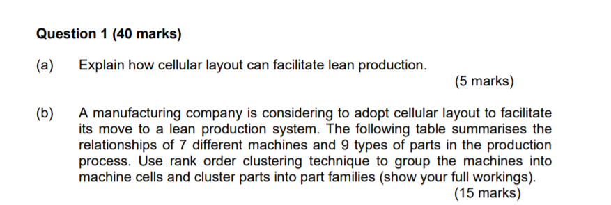 Question 1 (40 marks) (a) Explain how cellular