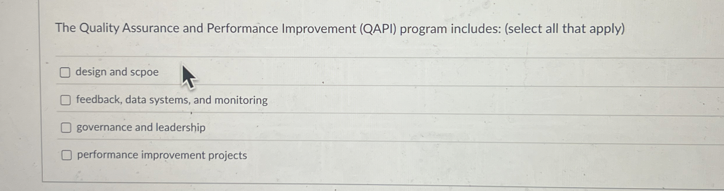 The Quality Assurance and Performance Improvement
