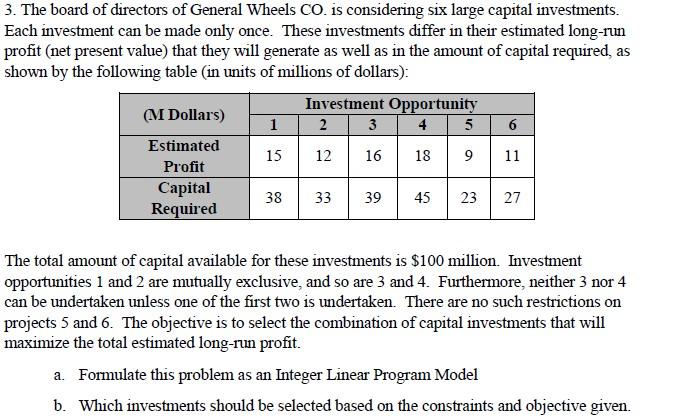 build the Integer LP Model from the word problem,