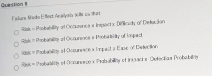please help fast81012 Question 8 Failure Mode