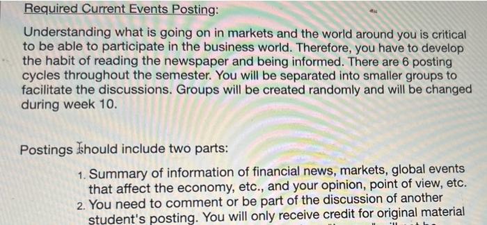 Required Current Events Posting: Understanding