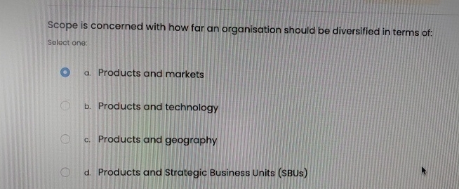 Scope is concerned with how far an organisation